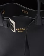 Prada Buckle Large Leather Handbag With Belt - Image 3